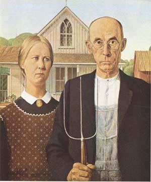 Grant Wood Anerican Gothic (mk09) oil painting image